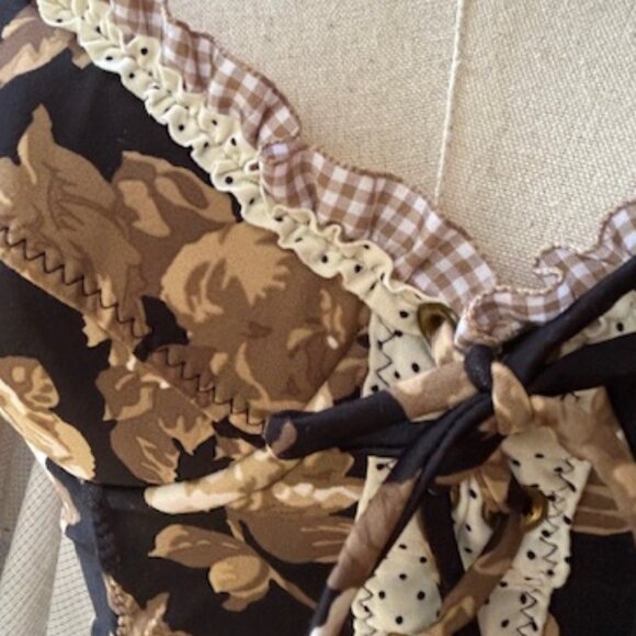 Vintage Betsey Johnson Bustier Corset Swim Top - Picture 7 of 13